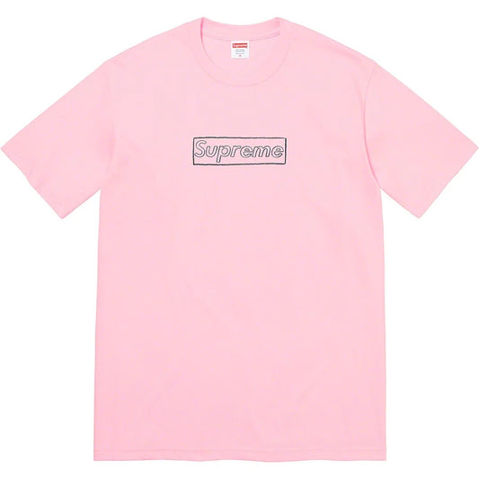 Supreme KAWS Chalk Logo Tee Light Pink