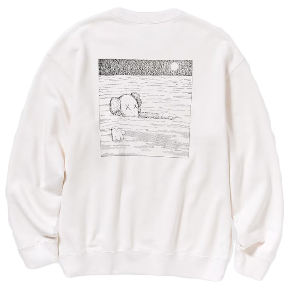 KAWS Uniqlo Crewneck Sweatshirt Off White - The Hype Kelowna