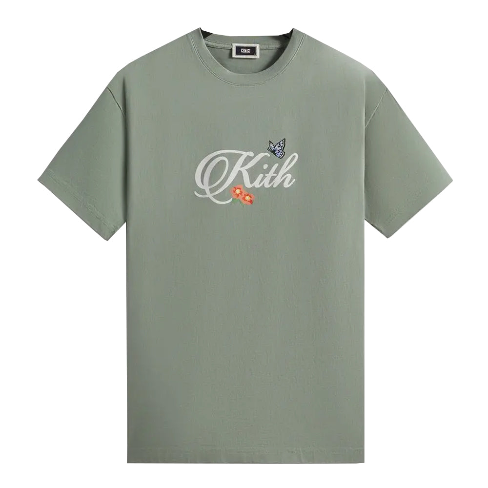 Kith Butterfly Script Tee Green