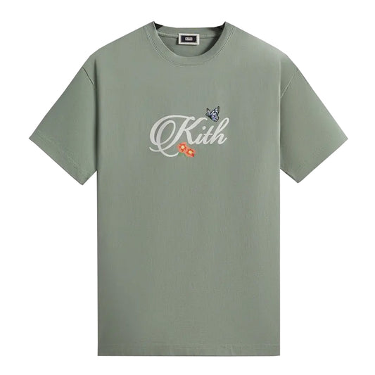 Kith Butterfly Script Tee Green