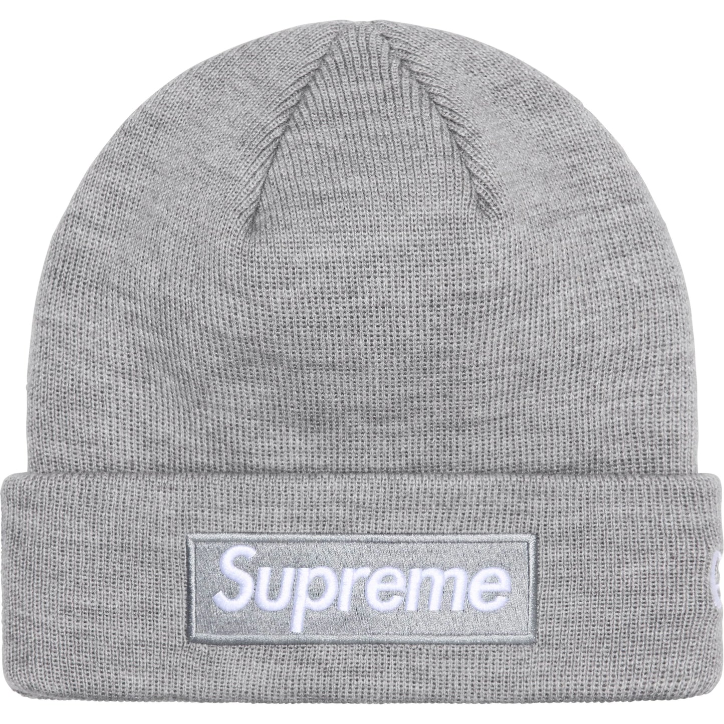 Supreme New Era Box Logo Beanie Heather Grey (FW24)