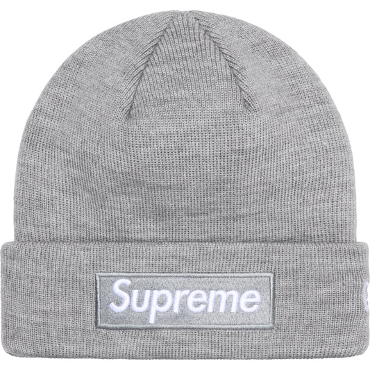 Supreme New Era Box Logo Beanie Heather Grey (FW24)