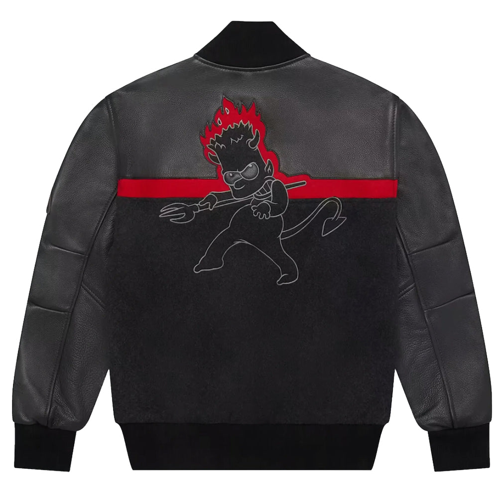 OVO x The Simpsons Varsity Jacket Charcoal Grey