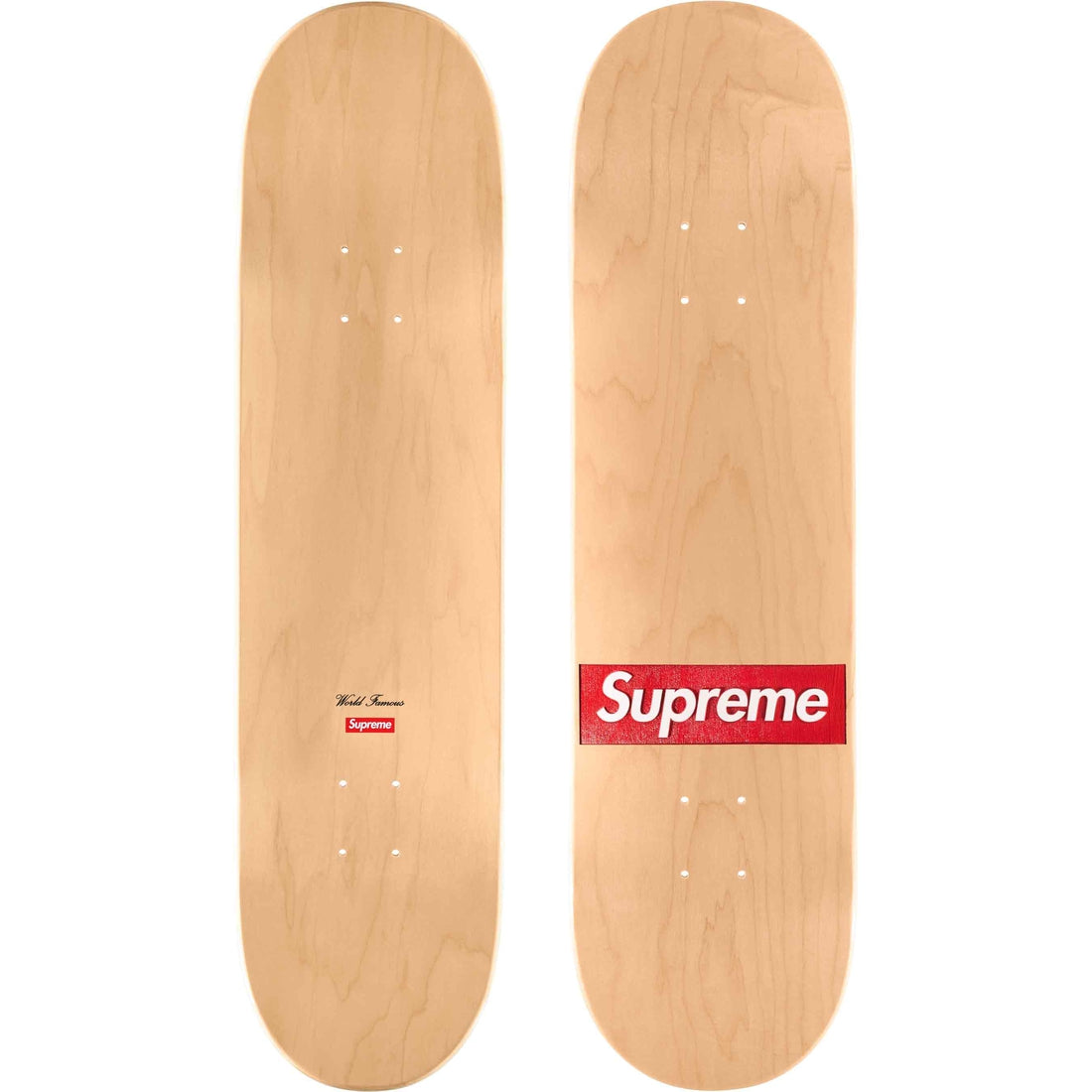Supreme Routed Box Logo Skateboard Deck Natural