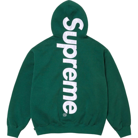 Supreme Satin Applique Hooded Sweatshirt (FW24) Dark Green