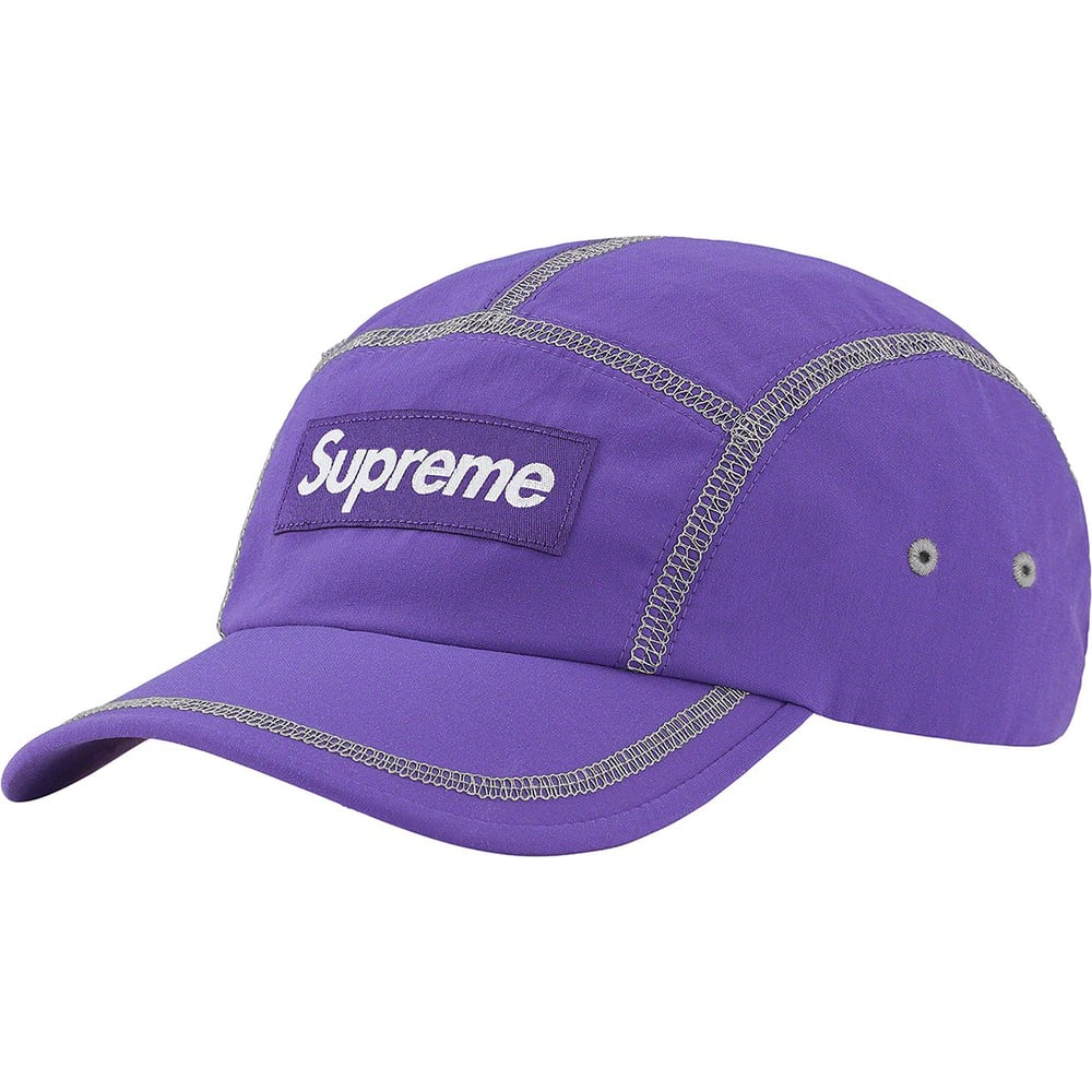 Supreme Reflective Stitch Camp Cap Purple
