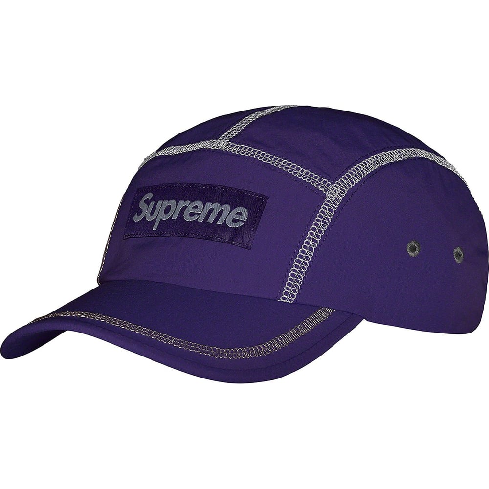 Supreme Reflective Stitch Camp Cap Purple