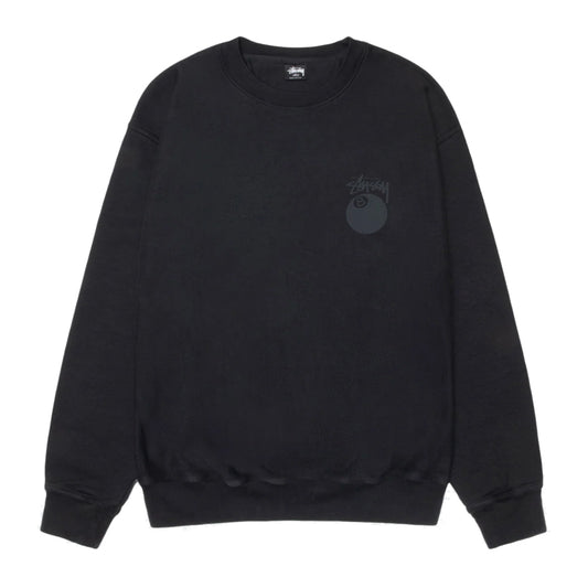 Stussy Crewneck 8 Ball Pigment Dyed Black Tonal