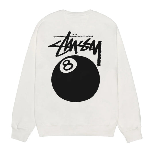 Stussy Crewneck 8 Ball Pigment Dyed Natural