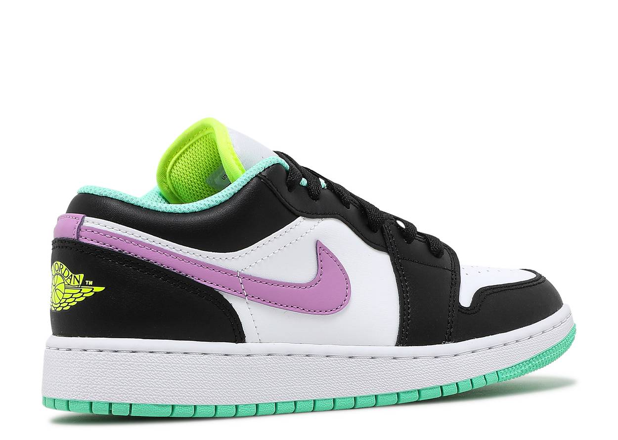 Jordan 1 Low Green Glow Violet Shock (GS) â The Hype