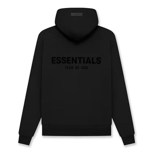 Essentials Hoodie Stretch Limo Black Front/Back Logo - The Hype Kelowna