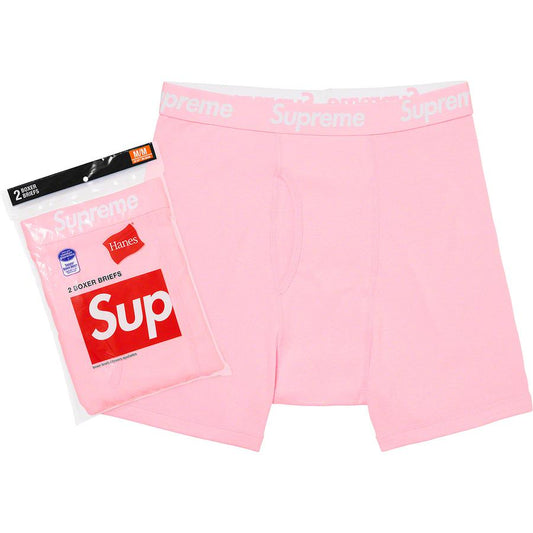 Supreme Hanes Boxer Briefs (2 Pack) Pink - The Hype Kelowna