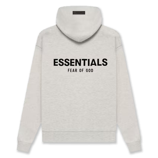 Essentials Hoodie Light Heather Front/Back Logo - The Hype Kelowna