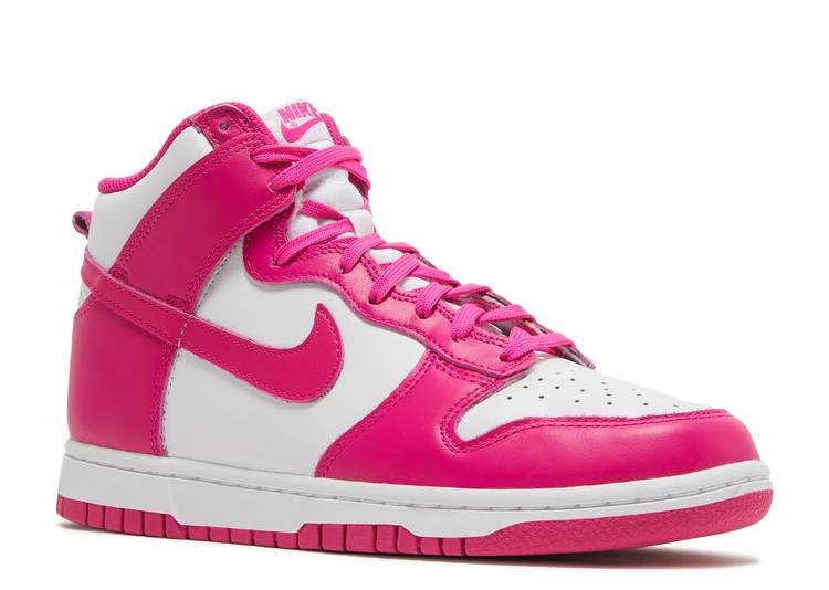 Pink nike dunks high sale