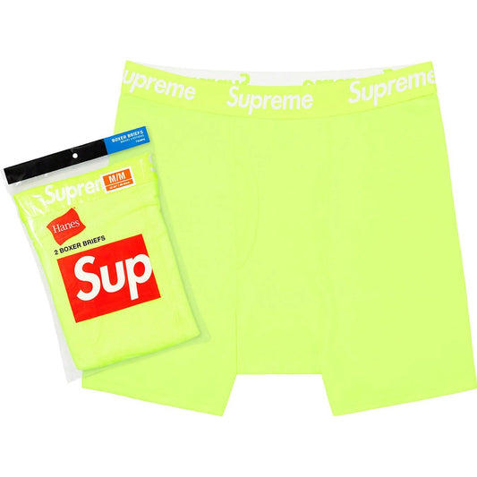 Supreme Hanes Boxer Briefs (2 Pack) Flourescent Yellow - The Hype Kelowna